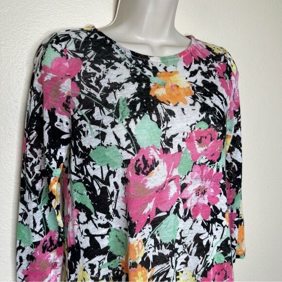 Lauren Ralph Lauren Linen Multi Floral Lightweight Sweater Top Women Size Small - Picture 2 of 11